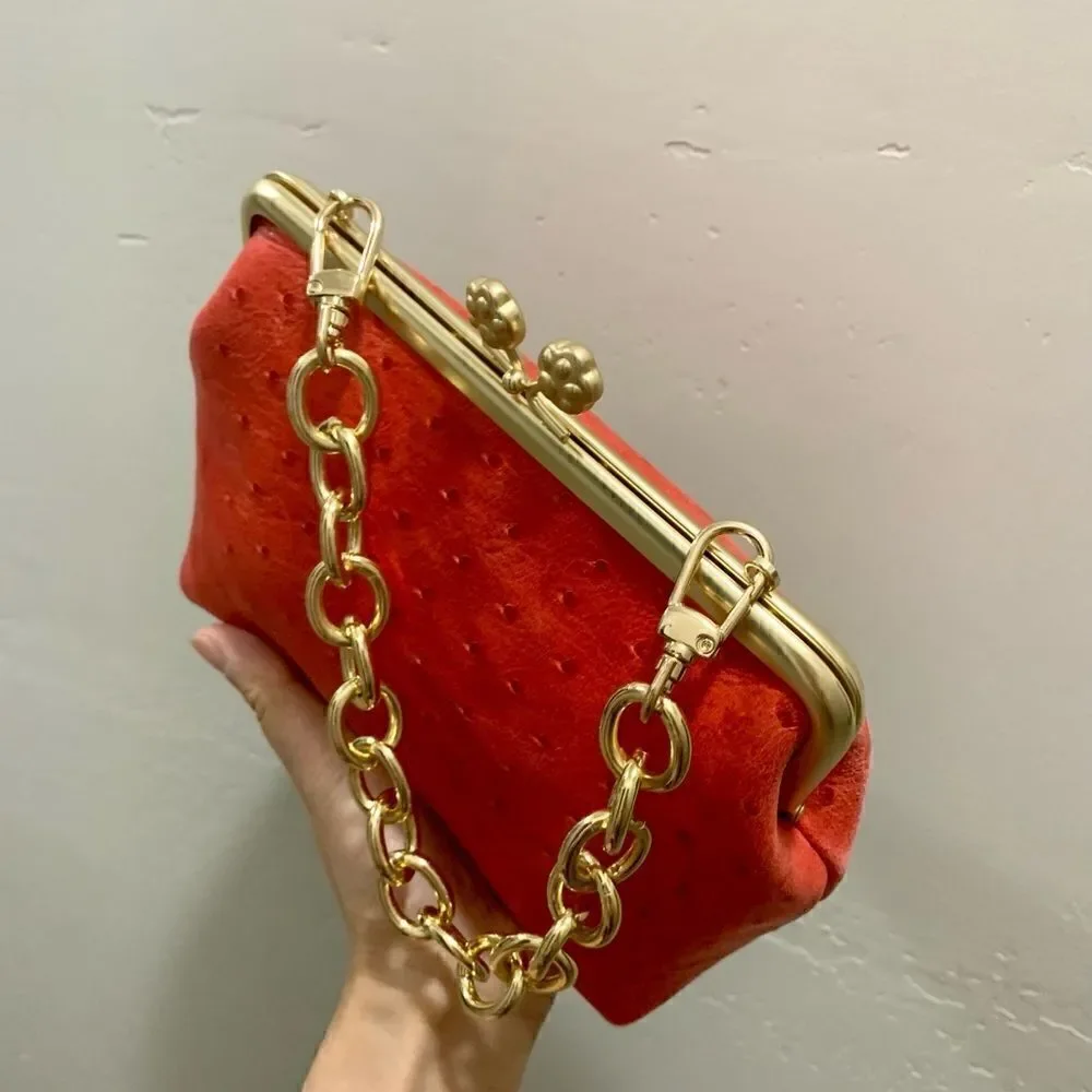Handmade Genuine Ostrich Textured Leather 